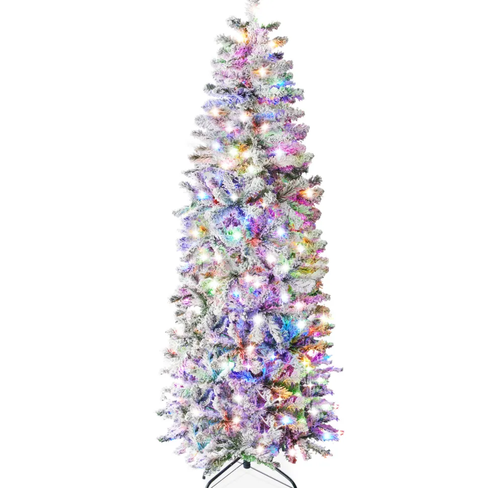 Store The Holiday Aisle 6' H White Pine Christmas Tree With Led Twinkling Lights