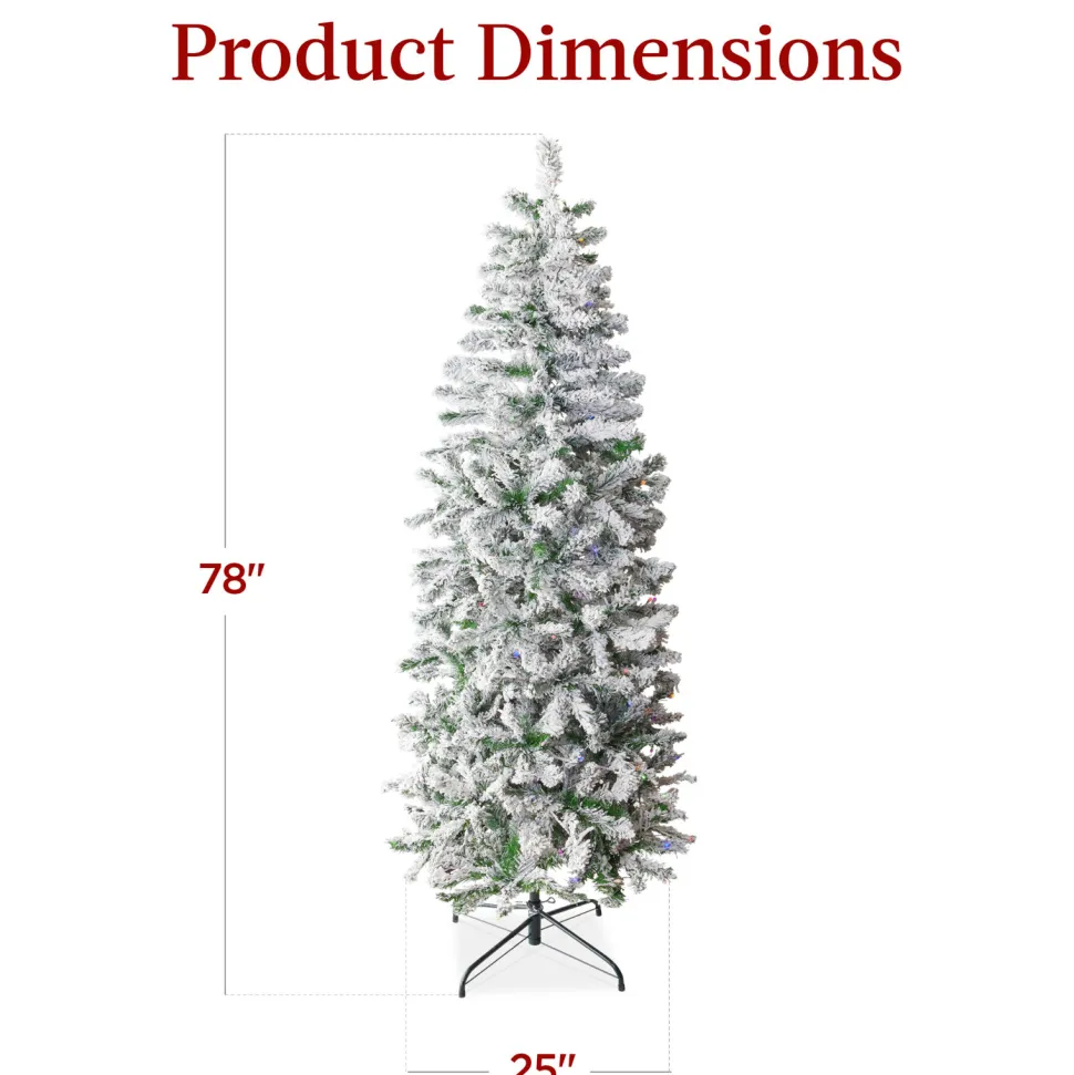 Store The Holiday Aisle 6' H White Pine Christmas Tree With Led Twinkling Lights