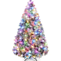 Discount The Holiday Aisle 6' H White Pine Christmas Tree With Color Changing/Combination Lights