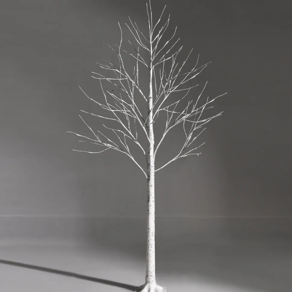 Best The Holiday Aisle 6' H White Realistic Artificial Christmas Tree With 96 Led Lights