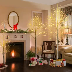 Best The Holiday Aisle 6' H White Realistic Artificial Christmas Tree With 96 Led Lights