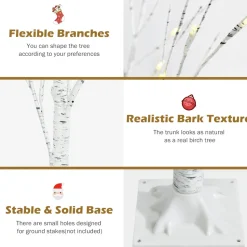 Best The Holiday Aisle 6' H White Realistic Artificial Christmas Tree With 96 Led Lights