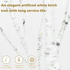 Best The Holiday Aisle 6' H White Realistic Artificial Christmas Tree With 96 Led Lights