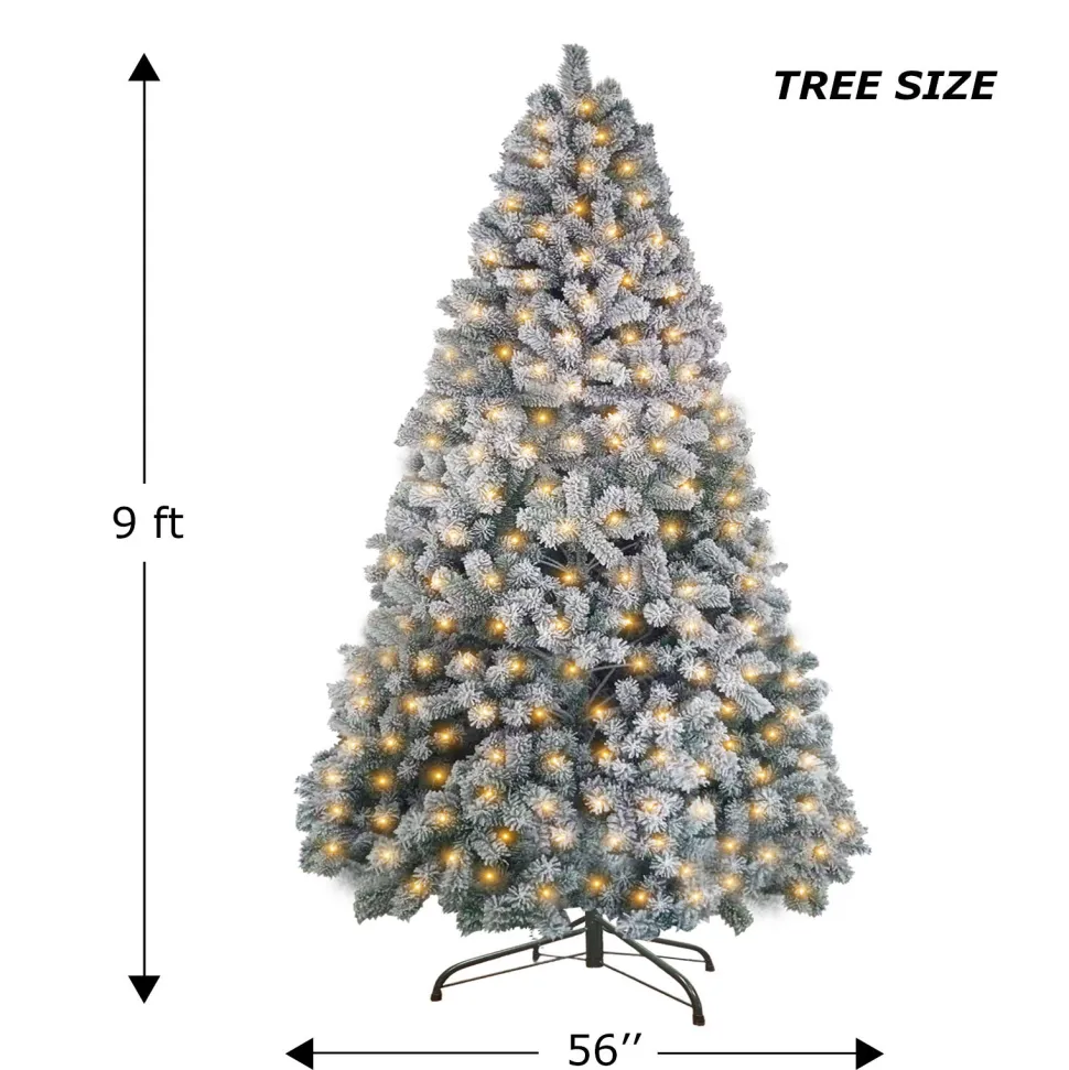 Store The Holiday Aisle 9' H White Realistic Pine Christmas Tree With 600 Led Color Changing/Combination Light