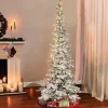 Outlet The Holiday Aisle 7.5' H White/Green Realistic Artificial Pine Flocked/Frosted Christmas Tree With 400 Lights Led