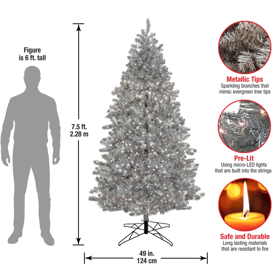 Best The Holiday Aisle 7.5' Lighted Artificial Christmas Tree - Stand Included