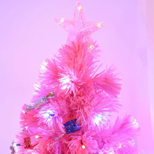 New The Holiday Aisle 3' Pink Pine Artificial Christmas Tree With 90 Colored & Clear Lights