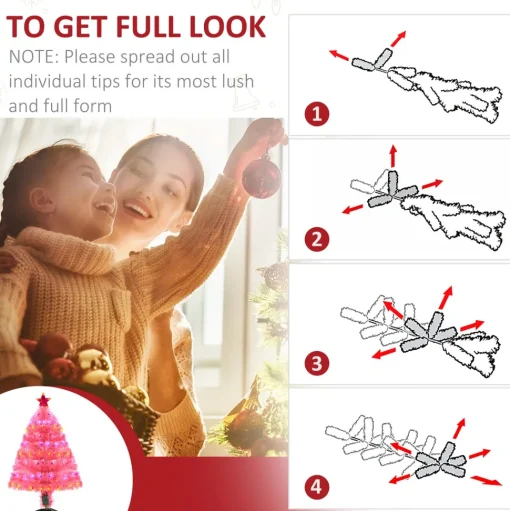 New The Holiday Aisle 3' Pink Pine Artificial Christmas Tree With 90 Colored & Clear Lights