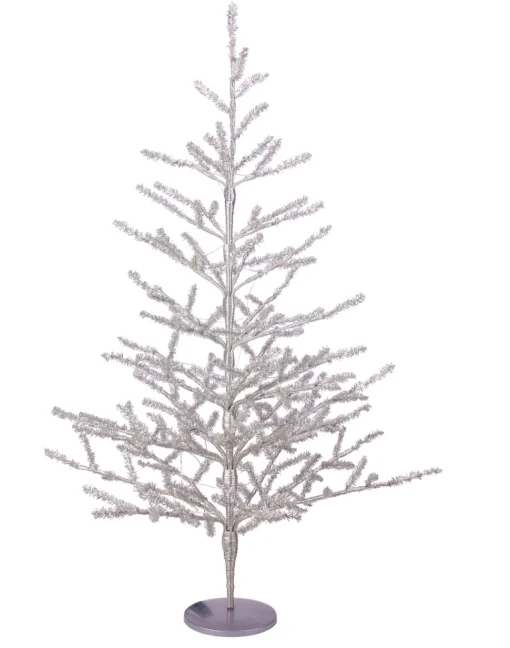 New Northlight Seasonal 3' Pre-Lit Led Silver Tinsel Twig Artificial Christmas Tree - Clear Lights