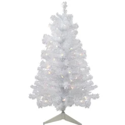 Cheap Northlight Seasonal 3' Pre-Lit Rockport White Pine Artificial Christmas Tree Clear Lights