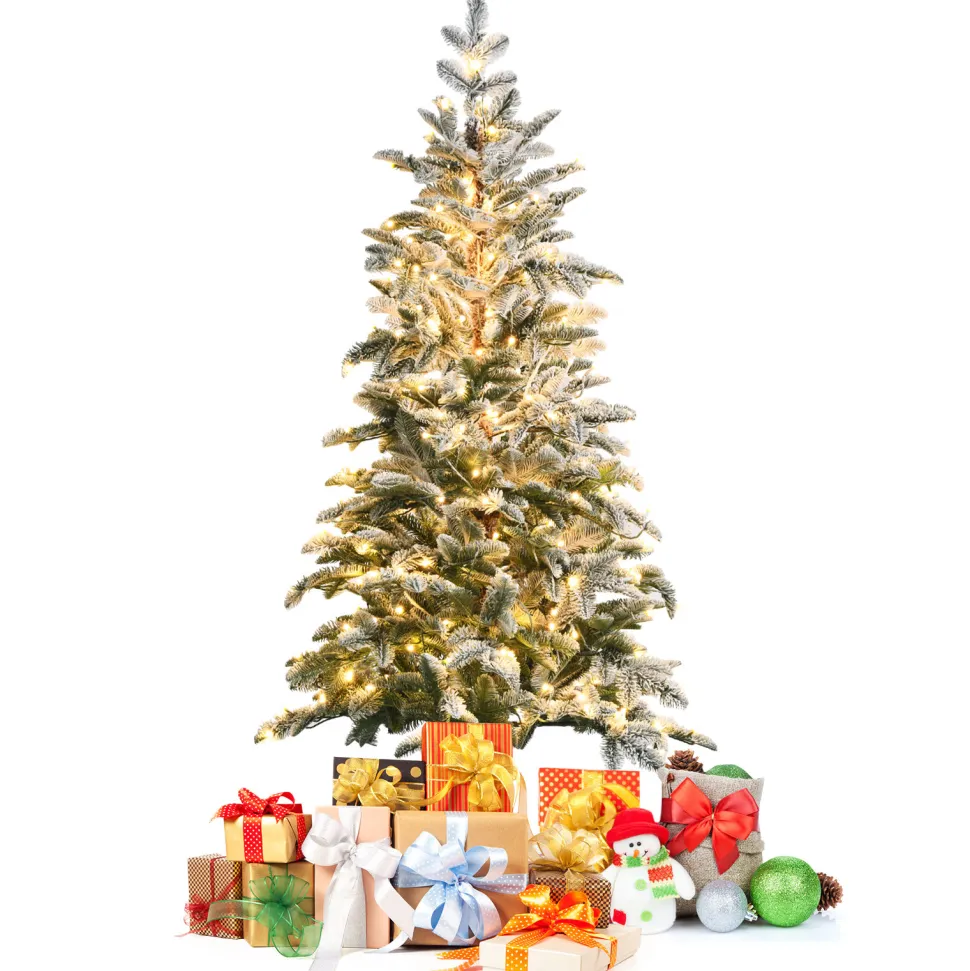 Best The Holiday Aisle 72" Regular(Full) Green/White Realistic Artificial Christmas Tree 250 Light