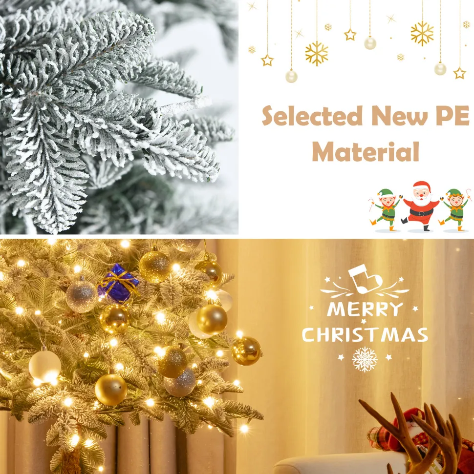 Best The Holiday Aisle 72" Regular(Full) Green/White Realistic Artificial Christmas Tree 250 Light