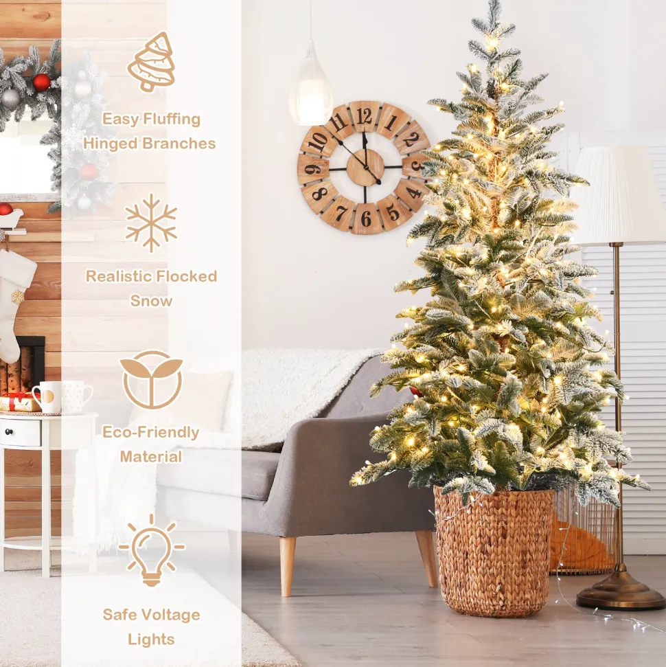 Best The Holiday Aisle 72" Regular(Full) Green/White Realistic Artificial Christmas Tree 250 Light