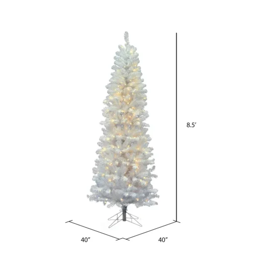 Discount The Holiday Aisle 8.5' White Pine Artificial Christmas Tree With 260 Clear Lights