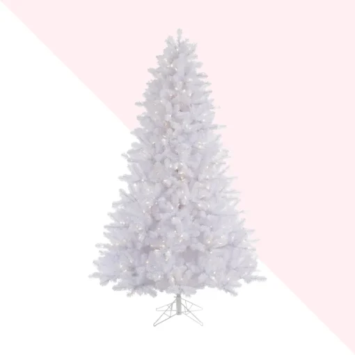 New Hashtag Home 7.5' White Pine Artificial Christmas Tree With 650 Led White Lights With Stand