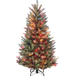Sale Red Barrel Studio Baldrik 4.5' Green Artificial Christmas Tree With 300 Multi-Color Lights