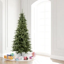 Clearance The Holiday Aisle Beardstown Fir 7.5' Green Artificial Slim Christmas Tree With 585 Led Warm White Lights