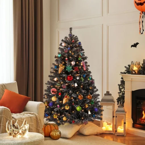 Outlet The Holiday Aisle Black Spruce Feather Christmas Tree With 300 Lights