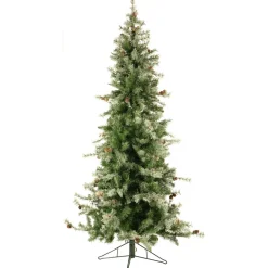 Cheap The Holiday Aisle Buffalo Slim Snow/Green Fir Artificial Christmas Tree With 400 Colored & Clear Lights