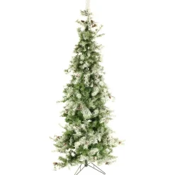 Cheap The Holiday Aisle Buffalo Slim Snow/Green Fir Artificial Christmas Tree With 400 Colored & Clear Lights