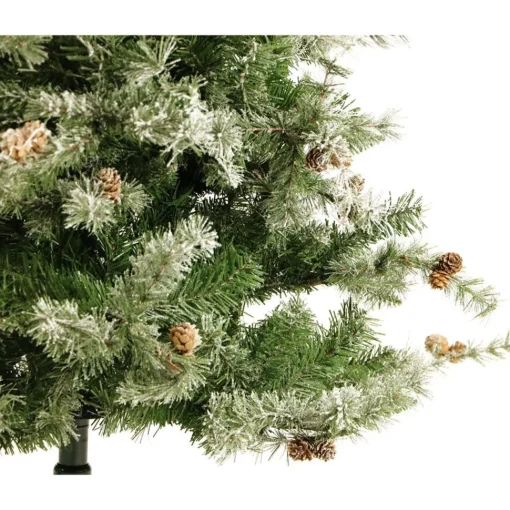 Cheap The Holiday Aisle Buffalo Slim Snow/Green Fir Artificial Christmas Tree With 400 Colored & Clear Lights
