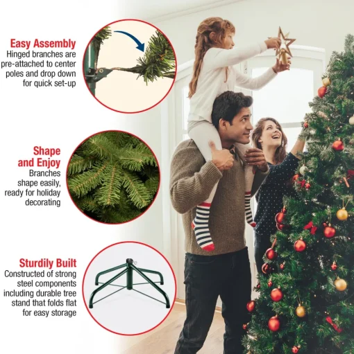 Best Sale Steelside Ceibhfhionn Pine Green Artificial Christmas Tree With Clear/White Lights