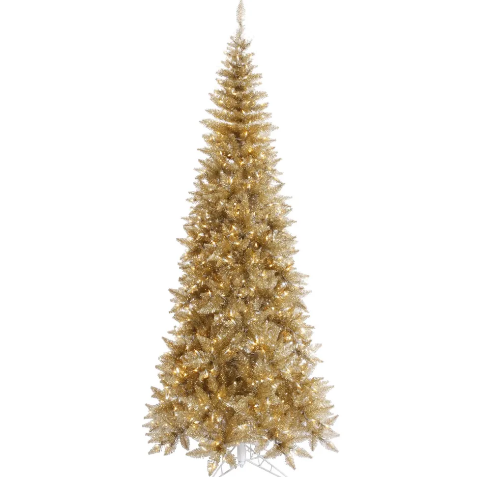 Discount The Holiday Aisle Champagne Tinsel Fir Slim Artificial Christmas Tree