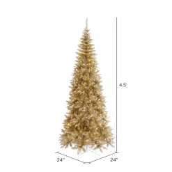 Discount The Holiday Aisle Champagne Tinsel Fir Slim Artificial Christmas Tree