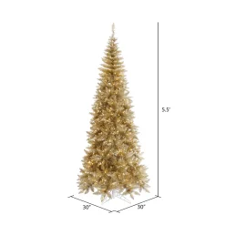 Discount The Holiday Aisle Champagne Tinsel Fir Slim Artificial Christmas Tree