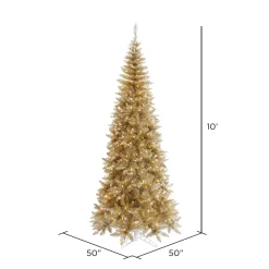 Discount The Holiday Aisle Champagne Tinsel Fir Slim Artificial Christmas Tree