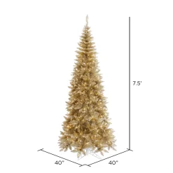 Discount The Holiday Aisle Champagne Tinsel Fir Slim Artificial Christmas Tree