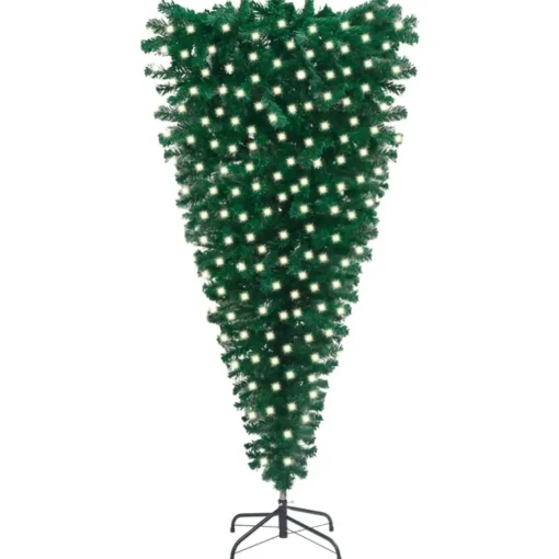 Fashion The Holiday Aisle Christmas Tree Decoration Upside-Down Artificial Tree With Leds Green