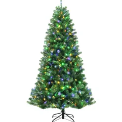 Shop Costway Green Pine Cashmere Christmas Tree With Led Lights