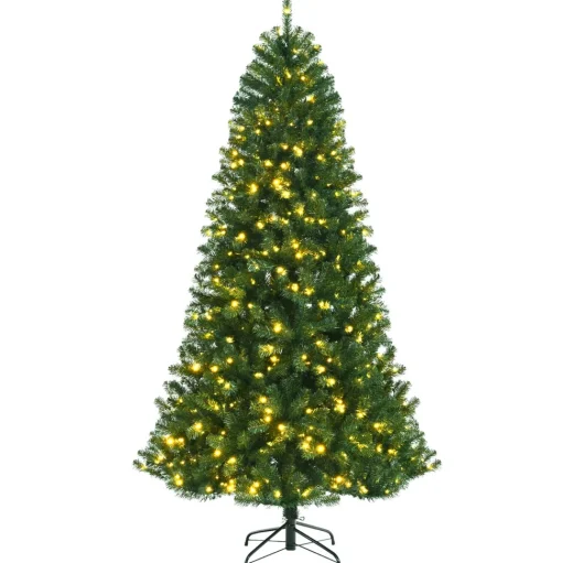 Shop Costway Green Pine Cashmere Christmas Tree With Led Lights