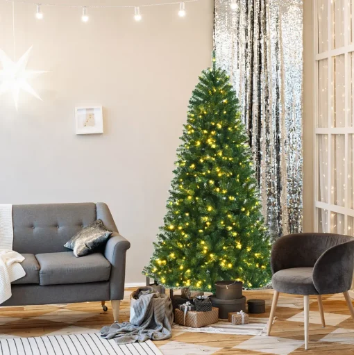 Shop Costway Green Pine Cashmere Christmas Tree With Led Lights