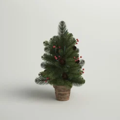 Discount Three Posts Crestwood 2' H Green Artificial Spruce Christmas Tree With 35 Multi-Color Lights