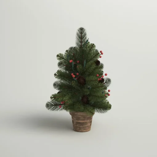 Discount Three Posts Crestwood 2' H Green Artificial Spruce Christmas Tree With 35 Multi-Color Lights