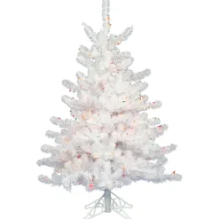 Outlet Hashtag Home Crystal White 2' White Artificial Christmas Tree With 50 Multi-Colored Lights