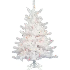Outlet Hashtag Home Crystal White 2' White Artificial Christmas Tree With 50 Multi-Colored Lights
