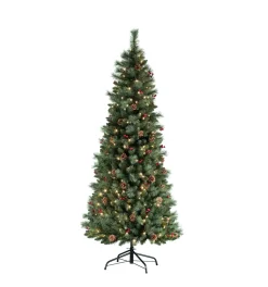 Outlet Three Posts Easy Stow 6' 6" H Green Realistic Artificial Pine Cashmere Christmas Tree 300 Led Lights
