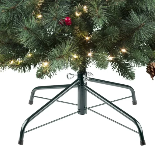 Outlet Three Posts Easy Stow 6' 6" H Green Realistic Artificial Pine Cashmere Christmas Tree 300 Led Lights