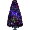 Hot The Holiday Aisle Fiber Optic 72" Green Pine Artificial Christmas Tree With Multi-Colored Lights With Stand