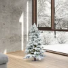 Fashion The Holiday Aisle Flocked Alpine 4' Spruce Trees White Artificial Christmas Tree With 150 Clear/White Lights