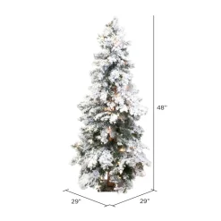 Fashion The Holiday Aisle Flocked Alpine 4' Spruce Trees White Artificial Christmas Tree With 150 Clear/White Lights