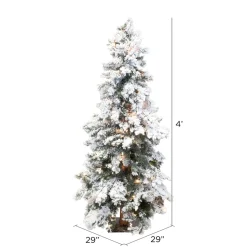 Fashion The Holiday Aisle Flocked Alpine 4' Spruce Trees White Artificial Christmas Tree With 150 Clear/White Lights