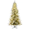 Cheap The Holiday Aisle Flocked Kamas Fraiser Fir Slim Artificial Christmas Tree 3Mm Warm White