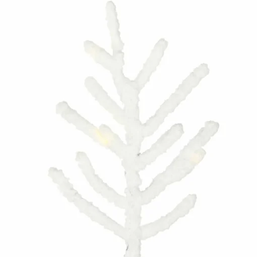 Shop The Holiday Aisle Flocked Kuna Pine 7.5' White Trees Artificial Chritmas Tree With 250 Led Clear/White Lights With Stand