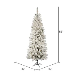 Cheap The Holiday Aisle Flocked Pacific Pencil Pine Artificial Christmas Tree