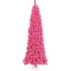 Cheap Hashtag Home Flocked Pink Fir Artificial Christmas Tree