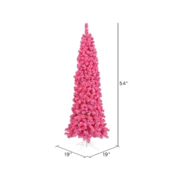 Cheap Hashtag Home Flocked Pink Fir Artificial Christmas Tree
